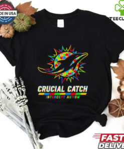Miami Dolphins crucial catch intercept autism T shirt