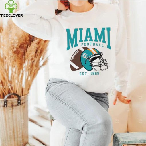 Miami Dolphins football est. 1965 NFL helmet logo hoodie, sweater, longsleeve, shirt v-neck, t-shirt