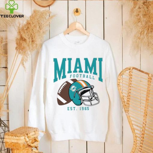 Miami Dolphins football est. 1965 NFL helmet logo hoodie, sweater, longsleeve, shirt v-neck, t-shirt