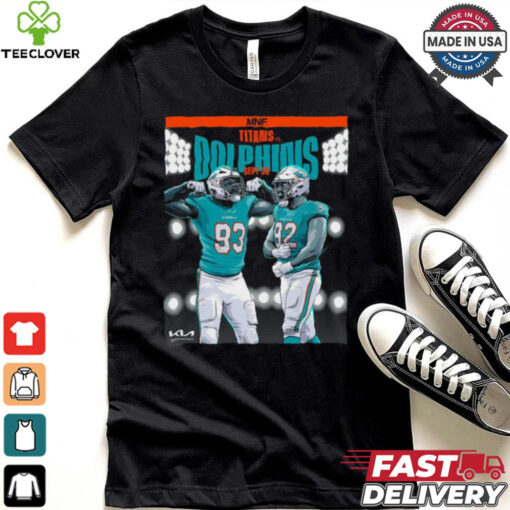 Miami Dolphins vs. Titans Sept 30, 2024 NFL Week 4 Matchup T Shirt