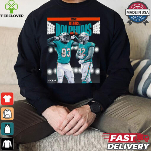 Miami Dolphins vs. Titans Sept 30, 2024 NFL Week 4 Matchup T Shirt