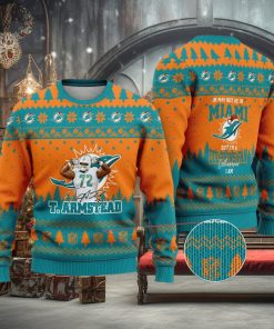 Miami Dolphins – Terron Armstead #72 I May Not Be In Miami But I’m A Dolphins Fan Ugly Christmas Sweater