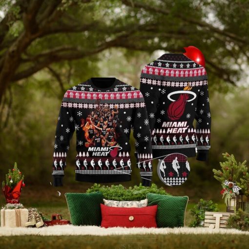Miami Heat Basketball Team Ugly Christmas Sweater Perfect Holiday Gift