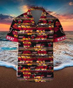 Miami Heat Hawaii Set Pattern Vintage 3D Hawaiian Shirt And Shorts