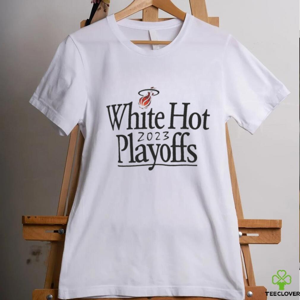 Nike Adult Miami Heat White Hot 2023 NBA Playoffs Mantra T-Shirt