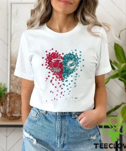 Miami Heat Miami Dolphins Tiny Heart Shape 2023 T Shirt