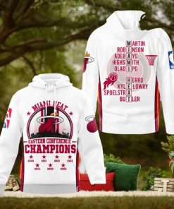 Miami Heat NBA Eastern Conference Champions White Hoodie Sweatshirt 3D