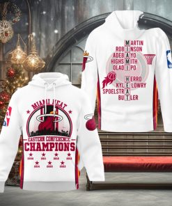 Miami Heat NBA Eastern Conference Champions White Hoodie Sweathoodie, sweater, longsleeve, shirt v-neck, t-shirt 3D