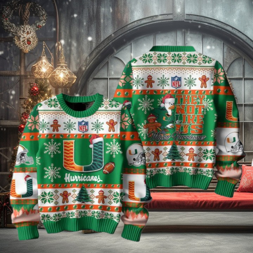 Miami Hurricanes 2024 They Not Like Us Hurricanes Christmas Ugly Sweater Miami Hurricanes 2024 They Not Like Us Hurricanes Christmas Ugly Sweater