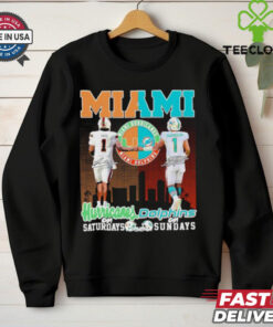 Miami Hurricanes Cam Ward On Saturdays X Miami Dolphins Tua Tagovailoa On Sundays Shirt