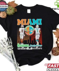 Miami Hurricanes Cam Ward On Saturdays X Miami Dolphins Tua Tagovailoa On Sundays Shirt