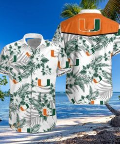 Miami Hurricanes Funny Hawaiian Shirt Hibiscus Flower Beach Gift For Football Coach