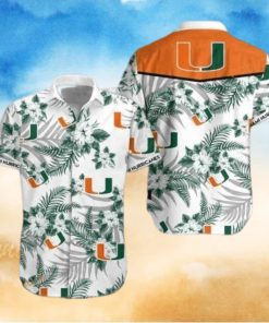 Miami Hurricanes Funny Hawaiian Shirt Hibiscus Flower Beach Gift For Football Coach