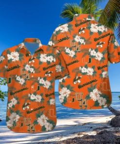 Miami Hurricanes Funny Hawaiian Shirt Tropical Flower Pattern Summer Beach Gift