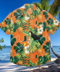 Miami Hurricanes Funny Hawaiian Shirt  Tropical Pattern Summer Beach Gift