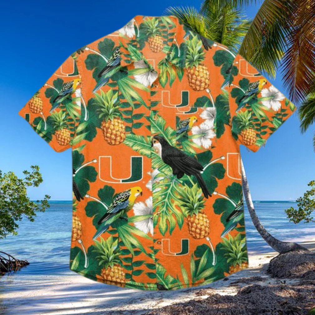 Miami Hurricanes Funny Hawaiian Shirt Tropical Pattern Summer Beach Gift Miami Hurricanes Funny Hawaiian Shirt Tropical Pattern Summer Beach Gift