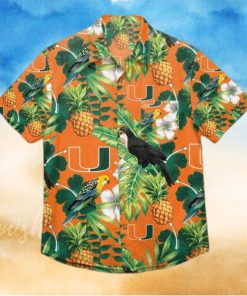 Miami Hurricanes Funny Hawaiian Shirt  Tropical Pattern Summer Beach Gift