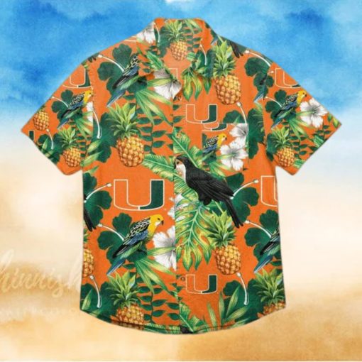Miami Hurricanes Funny Hawaiian Shirt  Tropical Pattern Summer Beach Gift