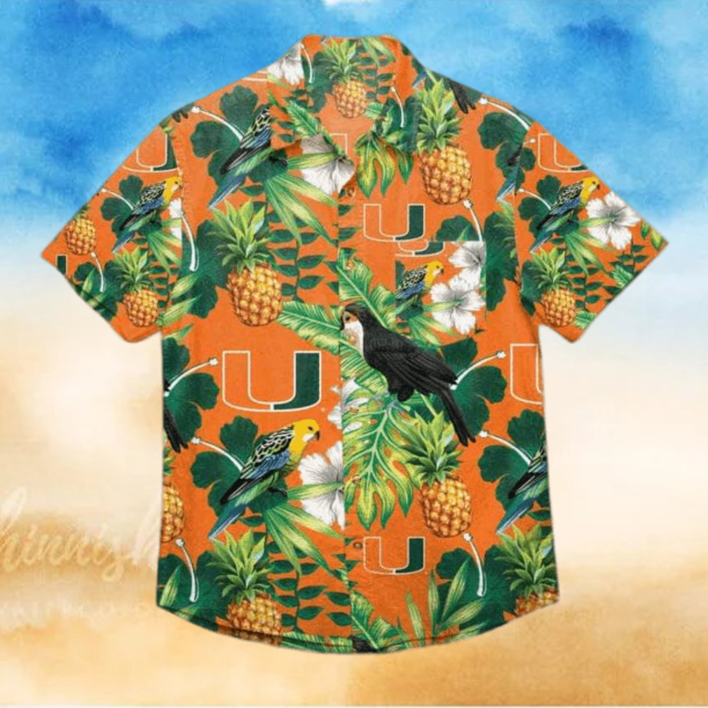 Miami Hurricanes Funny Hawaiian Shirt Tropical Pattern Summer Beach Gift Miami Hurricanes Funny Hawaiian Shirt Tropical Pattern Summer Beach Gift