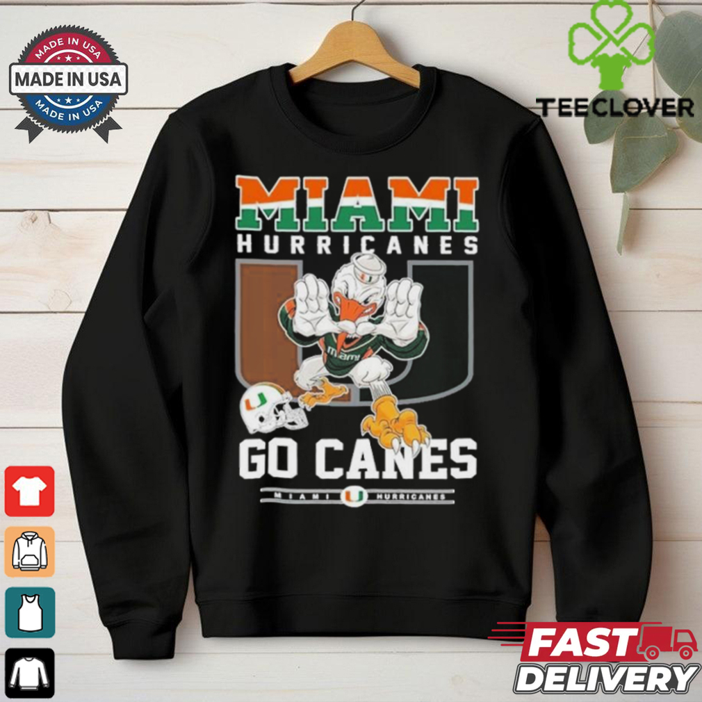 Miami Hurricanes Go Canes Mascot Football Shirt Miami Hurricanes Go Canes Mascot Football Shirt