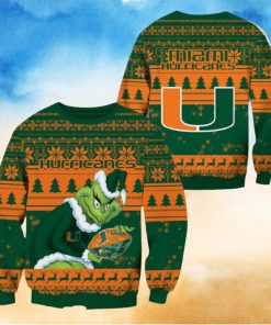 Miami Hurricanes Grinch Christmas Ugly Sweater NCAA Funny Gift For Men And Women