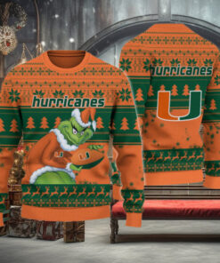 Miami Hurricanes Grinch Ugly Christmas Sweater