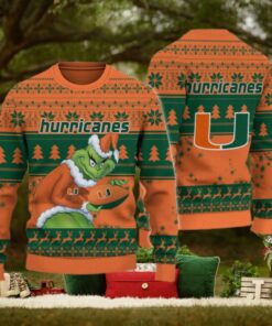 Miami Hurricanes Grinch Ugly Christmas Sweater