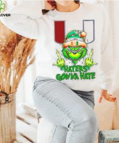 Miami Hurricanes Grinch middle finger haters gonna hate shirt