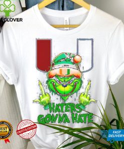 Miami Hurricanes Grinch middle finger haters gonna hate shirt 1 Miami Hurricanes Grinch middle finger haters gonna hate shirt