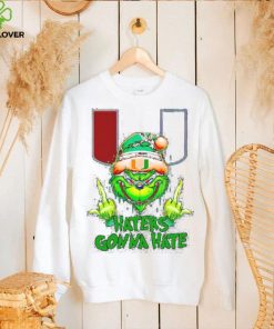 Miami Hurricanes Grinch middle finger haters gonna hate shirt 3 Miami Hurricanes Grinch middle finger haters gonna hate shirt