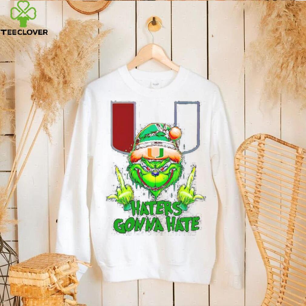 Miami Hurricanes Grinch middle finger haters gonna hate shirt Miami Hurricanes Grinch middle finger haters gonna hate shirt