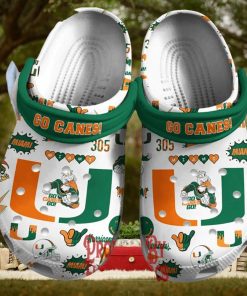 Miami Hurricanes I Love Football Crocs Slippers