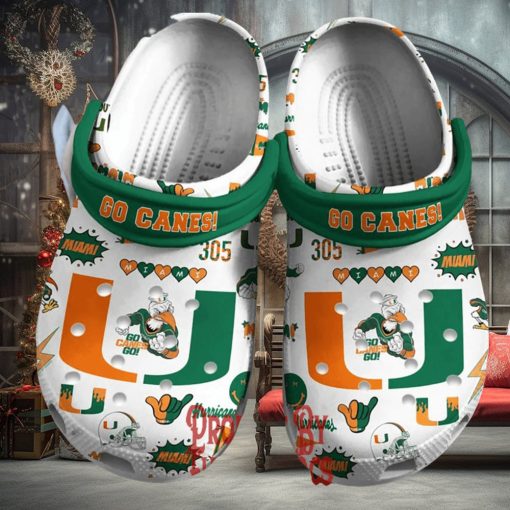 Miami Hurricanes I Love Football Crocs Slippers