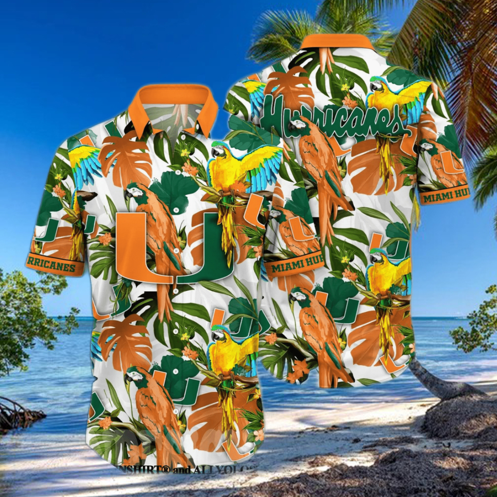Miami Hurricanes NCAA Floral 3D All Over Print Hawaiian Shirt Miami Hurricanes NCAA Floral 3D All Over Print Hawaiian Shirt
