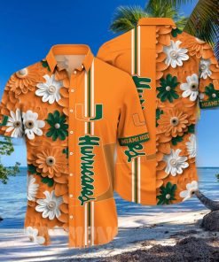 Miami Hurricanes NCAA Floral Unisex Full Printed Hawaiian Shirt