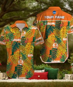 Miami Hurricanes NCAA Palm Custom Name Hawaiian Shirt Beach For Men Women Gift For Fans