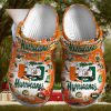 Miami Hurricanes NCAA Pattern Orange Crocs Shoes