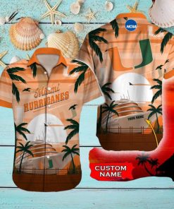 Miami Hurricanes NCAA Print Custom Name Men And Women Sports Teams Hawaiian Shirt Gift