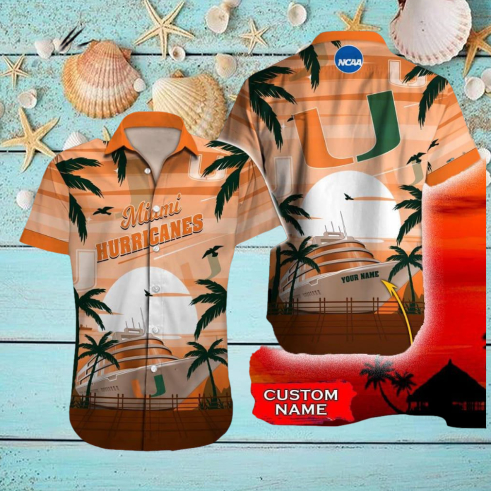 Miami Hurricanes NCAA Print Custom Name Men And Women Sports Teams Hawaiian Shirt Gift Miami Hurricanes NCAA Print Custom Name Men And Women Sports Teams Hawaiian Shirt Gift