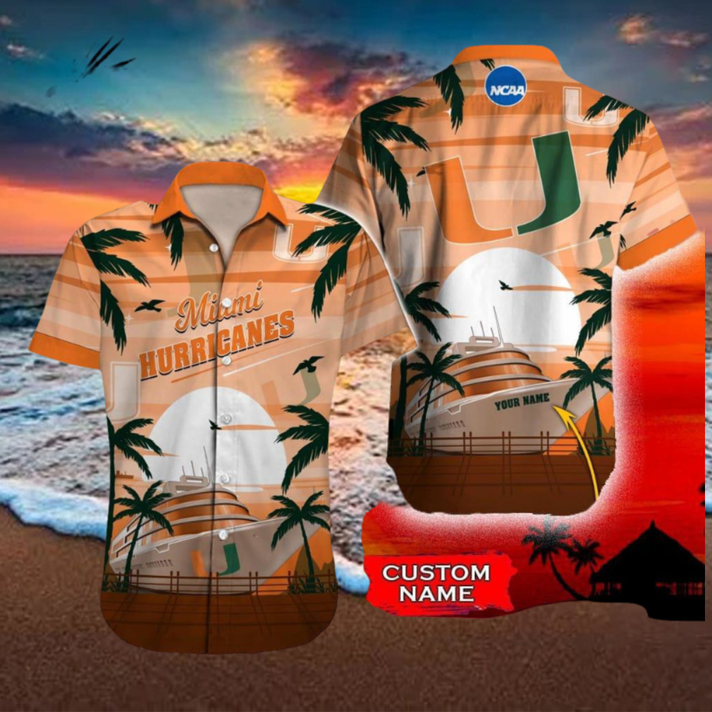 Miami Hurricanes NCAA Print Custom Name Men And Women Sports Teams Hawaiian Shirt Gift Miami Hurricanes NCAA Print Custom Name Men And Women Sports Teams Hawaiian Shirt Gift