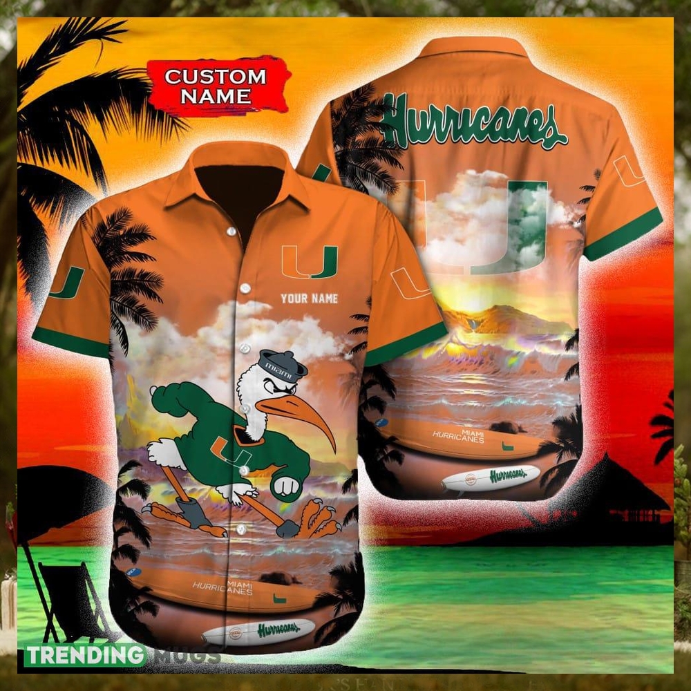 Miami Hurricanes NCAA Resort Custom Name Men And Women Sports Teams Hawaiian Shirt Gift Miami Hurricanes NCAA Resort Custom Name Men And Women Sports Teams Hawaiian Shirt Gift