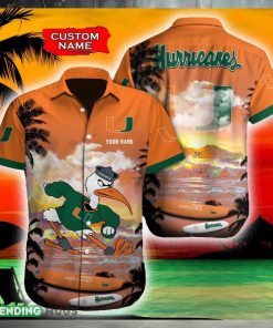 Miami Hurricanes NCAA Resort Custom Name Men And Women Sports Teams Hawaiian Shirt Gift