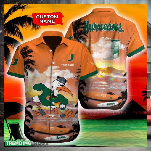 Miami Hurricanes NCAA Resort Custom Name Men And Women Sports Teams Hawaiian Shirt Gift