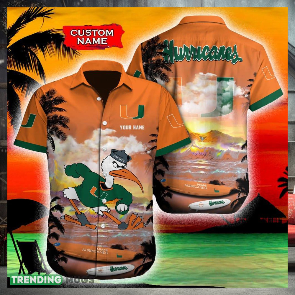 Miami Hurricanes NCAA Resort Custom Name Men And Women Sports Teams Hawaiian Shirt Gift Miami Hurricanes NCAA Resort Custom Name Men And Women Sports Teams Hawaiian Shirt Gift