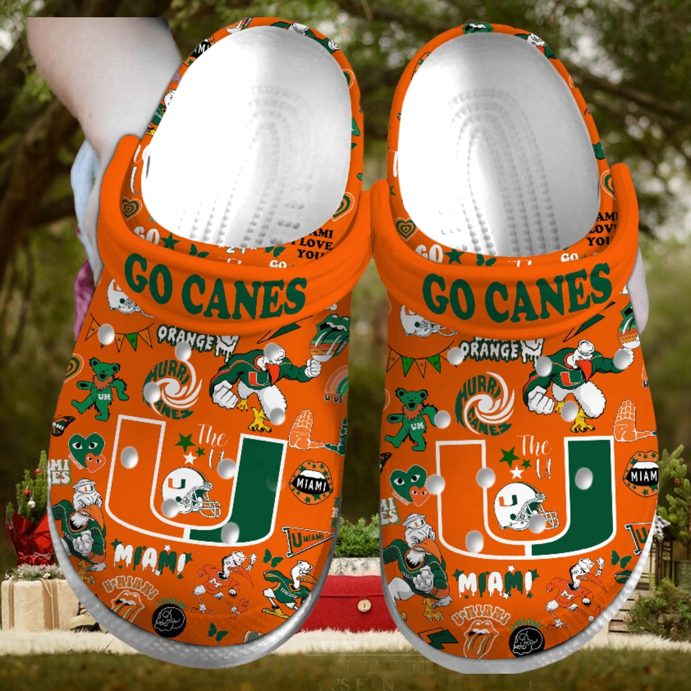 Miami Hurricanes NCAA Sport Crocs Crocband Clogs Shoes Comfortable For Men Women and Kids – Footwearelite Exclusive