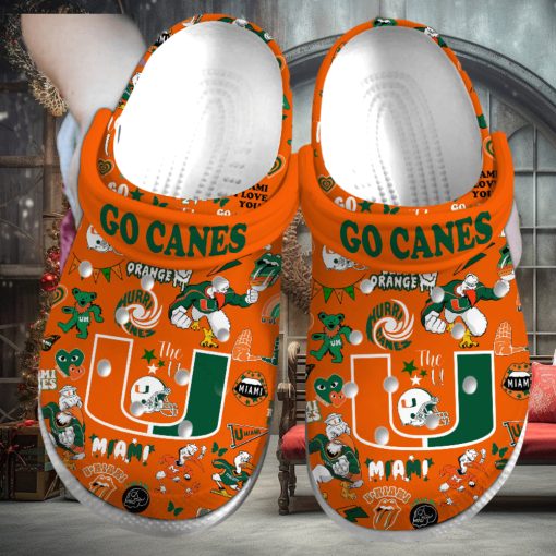 Miami Hurricanes NCAA Sport Crocs Crocband Clogs Shoes Comfortable For Men Women and Kids – Footwearelite Exclusive