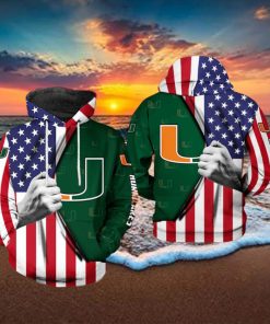 Miami Hurricanes NCAA US Flag 3D Printed Hoodie Ver