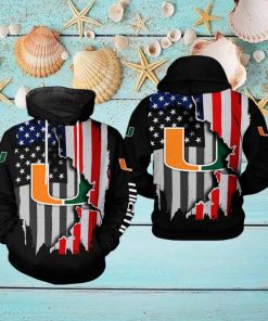Miami Hurricanes NCAA US Flag 3D Printed Hoodie