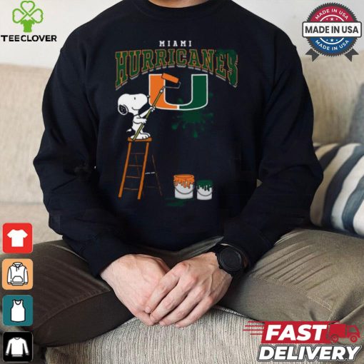Miami Hurricanes Snoopy Painting Shirt
