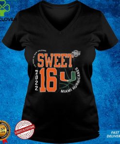 Miami Hurricanes Sweet 16 NCAA Men's Basketball 2022 Vitt Graphic Unis T Shirt